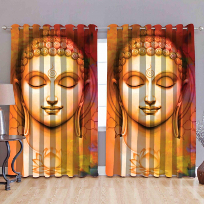 3D-Digital bedruckter Vorhang mit Buddha , 9 Fuß Höhe für eine Friedliche Atmosphäre , Waschbares Po