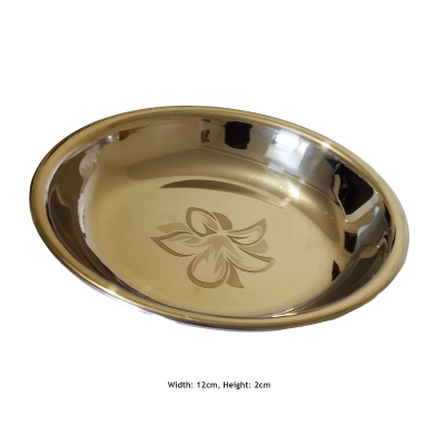 Assiette en acier Largeur , 12 cm, Hauteur , 2 cm , Compacte et Polyvalente