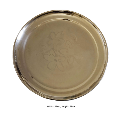Assiette en Acier Ronde Diamètre , 28cm , Design Durable et Élégant pour un Usage Quotidien