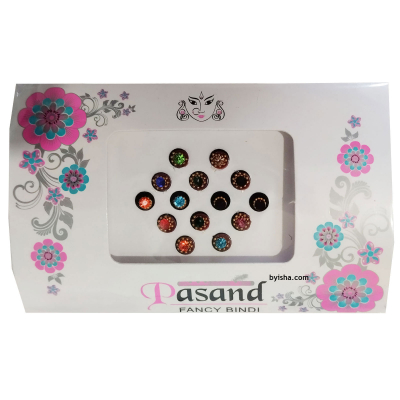 Bindi Rond Pasand Fantaisie , Couleurs et Designs Varié, Élégant et Traditionnel