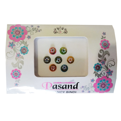 Bindis Ronds avec Petits Accents en Pierres , Différentes Couleurs , Design Élégant