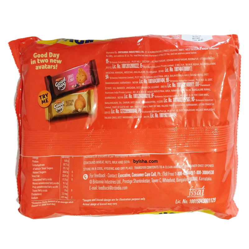 Biscuits Britannia Good Day aux Noix de Cajou Pack Familial 600g Croquant et Délicieux Idéal pour 