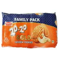 Biscuits Parle 20 20 Gold aux Noix de Cajou Pack Familial 600g Riche et Croquant Idéal pour les Col