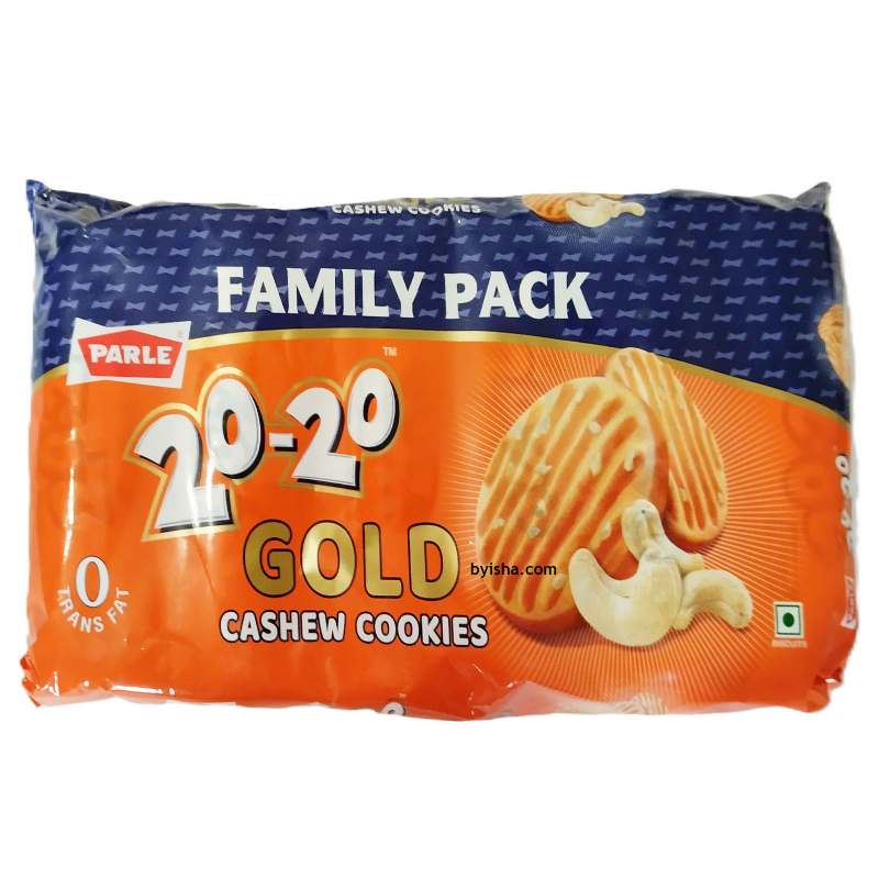 Biscuits Parle 20 20 Gold aux Noix de Cajou Pack Familial 600g Riche et Croquant Idéal pour les Col