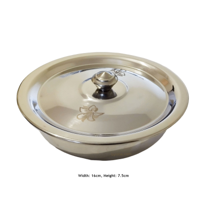 Bol en Acier avec Couvercle Diamètre , 16cm, Hauteur , 7cm , Solution de Rangement Durable et Polyva