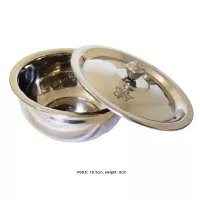 Bol en Acier avec Couvercle Diamètre 18cm Hauteur 8cm Solution de Rangement Durable et Polyvalente