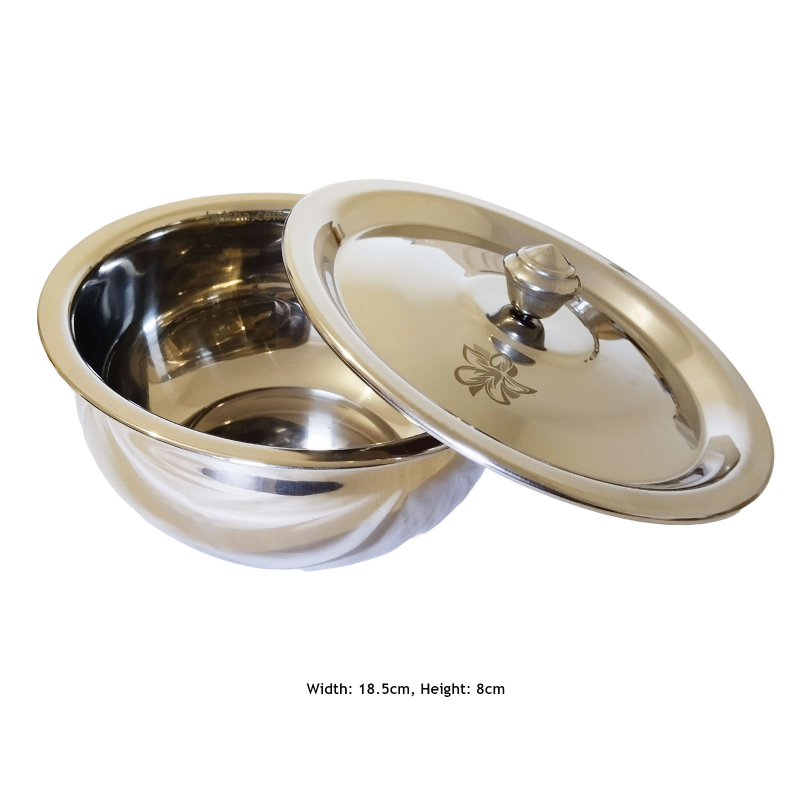 Bol en Acier avec Couvercle Diamètre 18cm Hauteur 8cm Solution de Rangement Durable et Polyvalente