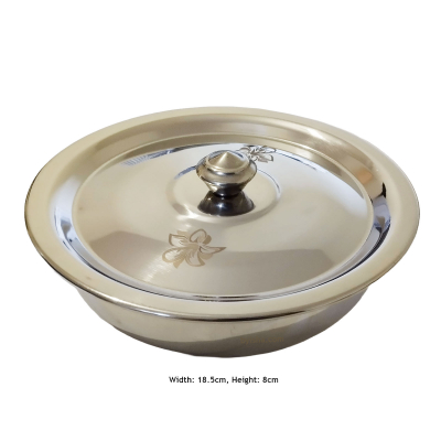 Bol en Acier avec Couvercle Diamètre , 18cm, Hauteur , 8cm , Solution de Rangement Durable et Polyva