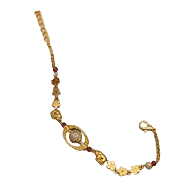 Bracelet avec Fleurs et Perles , Design Rond Élégant au Centre , Magnifiquement Conçu pour la Sophis