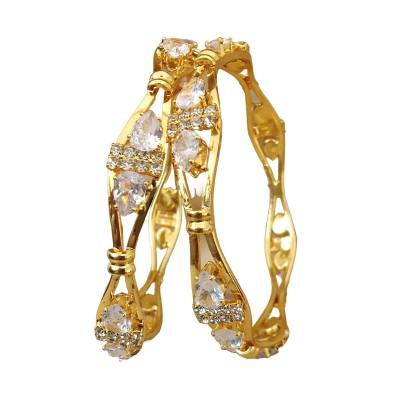 Bracelets plaqués or glamour avec des pierres grandes et petites - Faites sensation à chaque événeme
