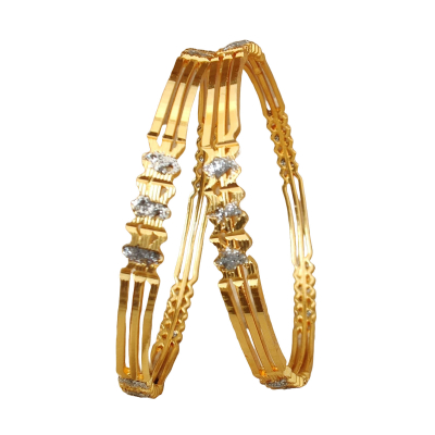 Bracelets plaqués or opulents avec détails de design étincelants - Lot de 2 , Taille 2.8 , Redéfinit