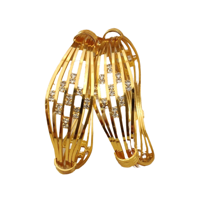Bracelets plaqués or éclatants avec accents de pierres brillantes , Idéals pour ajouter une touche d