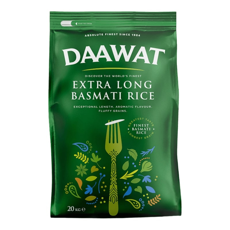 Daawat Extra langer Basmatireis 20Kg Daawat Reis Pulao-Reis Biryani-Reis