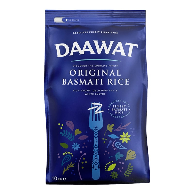Daawat Original Basmati Reis 10Kg Daawat Reis Daawat Traditioneller weißer Basmati Reis