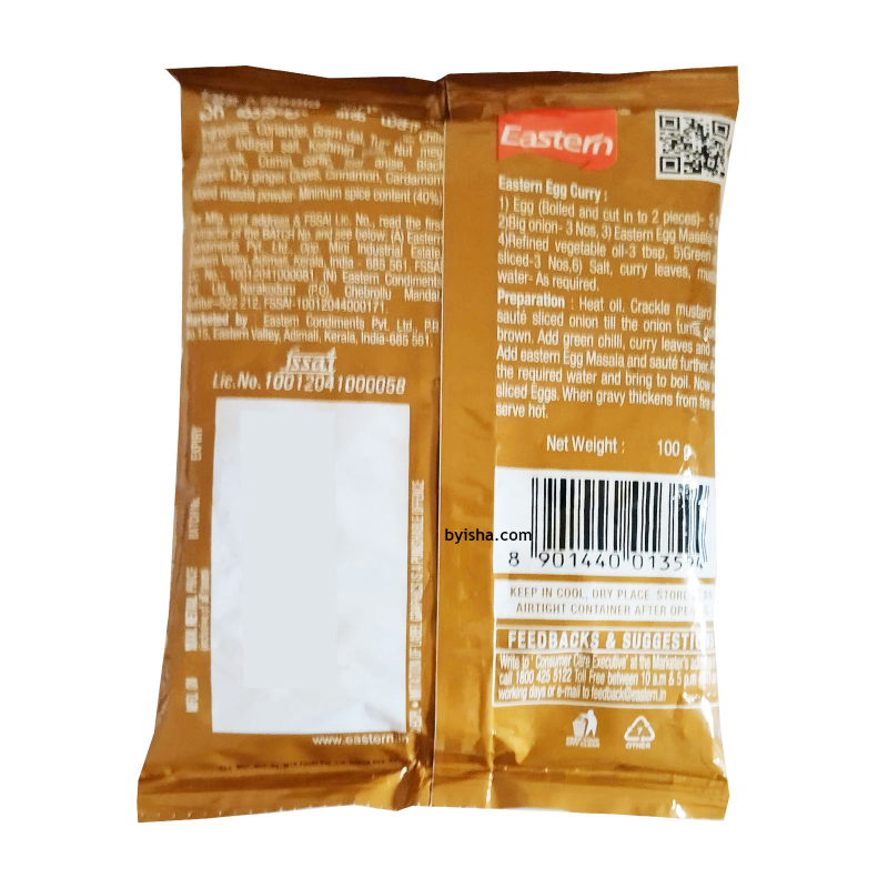 Eastern Egg Masala 100g Reiche Gewürzmischung für schmackhafte Eierspeisen Perfekt für Currys und