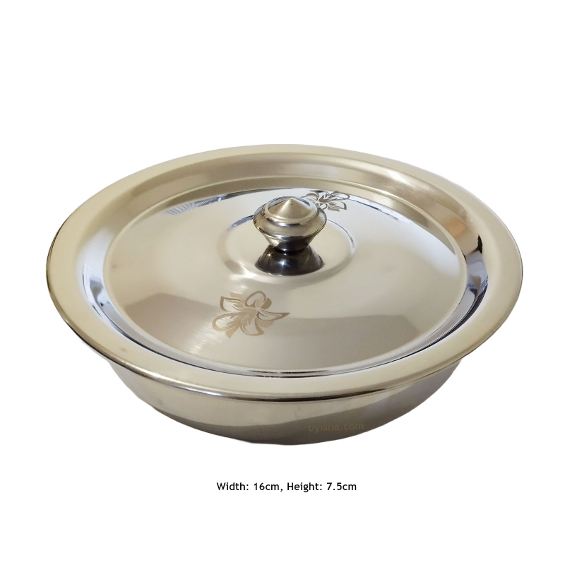 Edelstahlschüssel mit Deckel Durchmesser 16cm Höhe 7cm Robuste und Vielseitige Aufbewahrungslösun