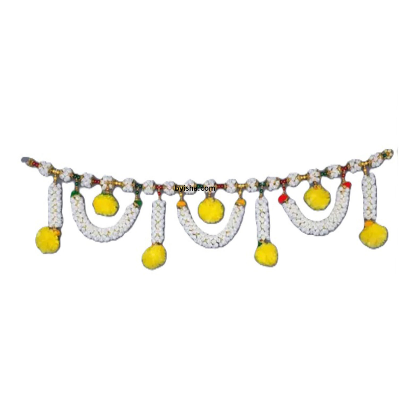 Eleganter Toran mit weißen und gelben Blumen Hochwertige Heimdekoration Fancy Design