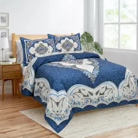 Ensemble de Draps en Coton Bleu Luxueux Comprend Deux Taies d’Oreiller Tissu Doux et Respirant pou