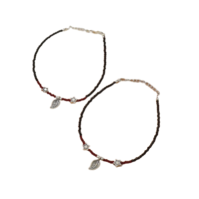 Fußkettchen mit Blattanhänger , Elegantes Design mit zwei Sternakzenten , Von der Natur inspirierte 