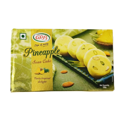 GRB Ananas Soan Cake 100g , Weiche und Flockige Indische Süßigkeit , Leckerer Ananas-Geschmack