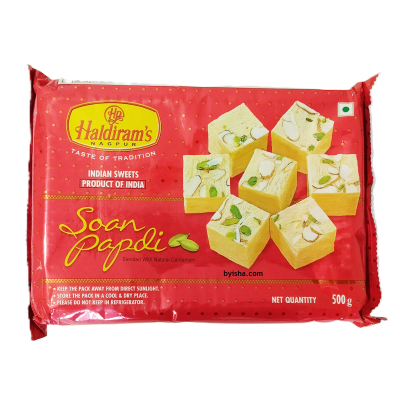 Haldiram,s Soan Papdi 500g , Douceur Indienne Classique , Feuilletée et Délicieuse