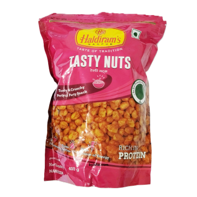 Haldirams Tasty Nuts 400g , Snack Croquant et Épicé , Parfait pour les Fêtes et les Pauses Thé