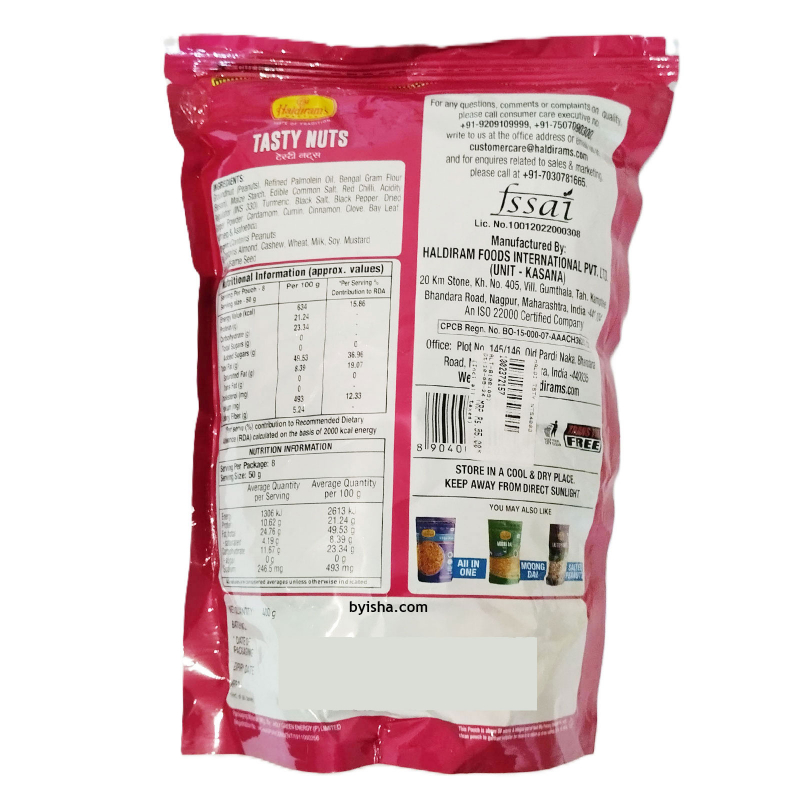 Haldirams Tasty Nuts 400g Snack Croquant et Épicé Parfait pour les Fêtes et les Pauses Thé