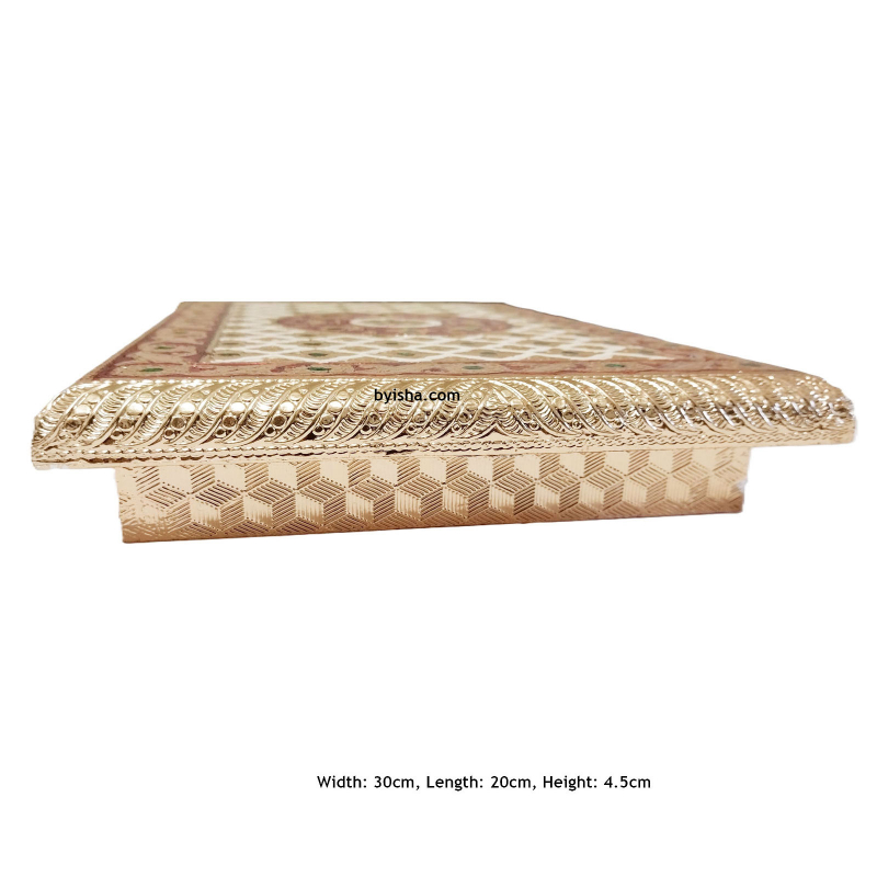 Holz-Meenakari-Rajvadi-Pooja-Chowki mit schönem Design Traditionelle Wohnkultur Handgefertigte Kuns
