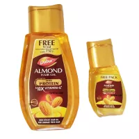 Huile Capillaire Dabur Amande 485ml + Gratuit 95ml Enrichie en Protéine de Soja et 10X Vitamine E F