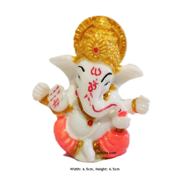 Idole de Ganesha en Résine Compacte pour Tableau de Bord , Hauteur , 6,5 cm, Largeur , 6,5 cm , Fini