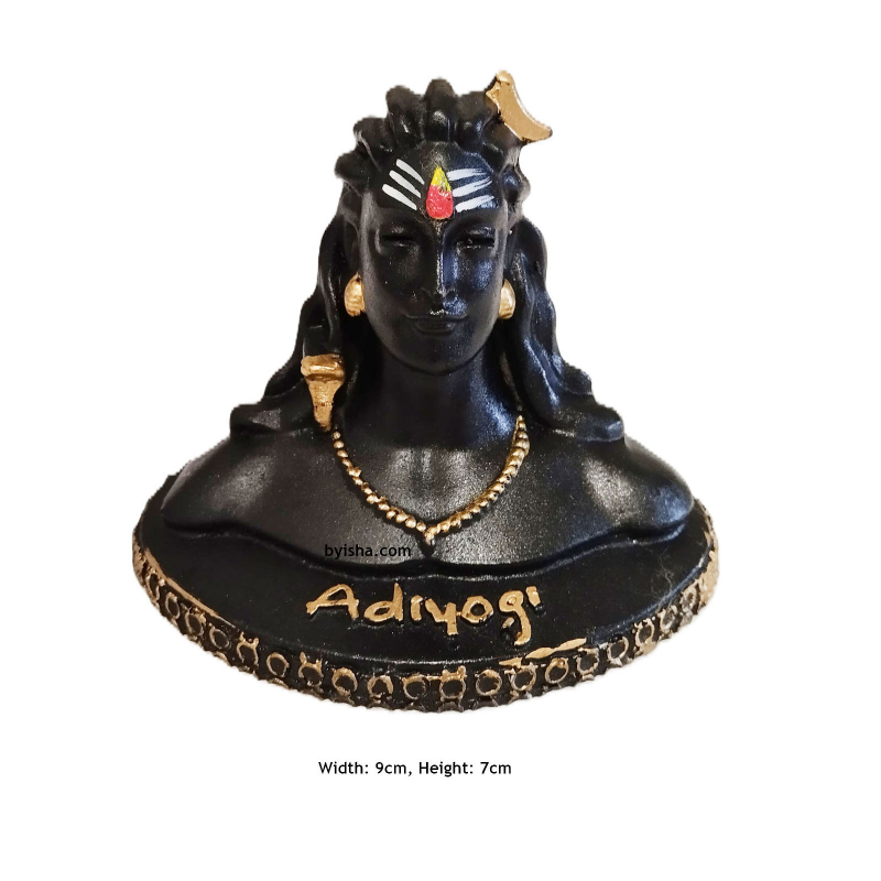 Idole en résine poly Adiyogi Hauteur 7cm Largeur 9cm Idéal pour Puja Tableau de bord de voiture Fi