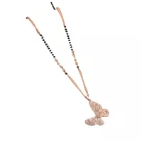 Kette mit Schwarzen Perlen Wunderschöner Schmetterlingsanhänger Kunstvoll mit Steinen Verziert Per