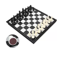 Klappbares Magnetisches Schachbrett Tragbares Schachset mit Starken Magnetischen Figuren Ideal für 