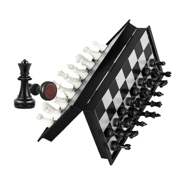 Klappbares Magnetisches Schachbrett Tragbares Schachset mit Starken Magnetischen Figuren Ideal für 