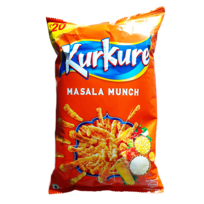 Kurkure Masala Munch 82g , Snack épicé , Croustillant , Acidulé
