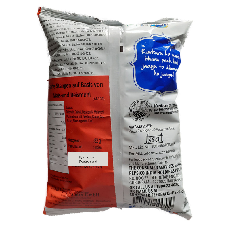 Kurkure Masala Munch 82g Snack épicé Croustillant Acidulé
