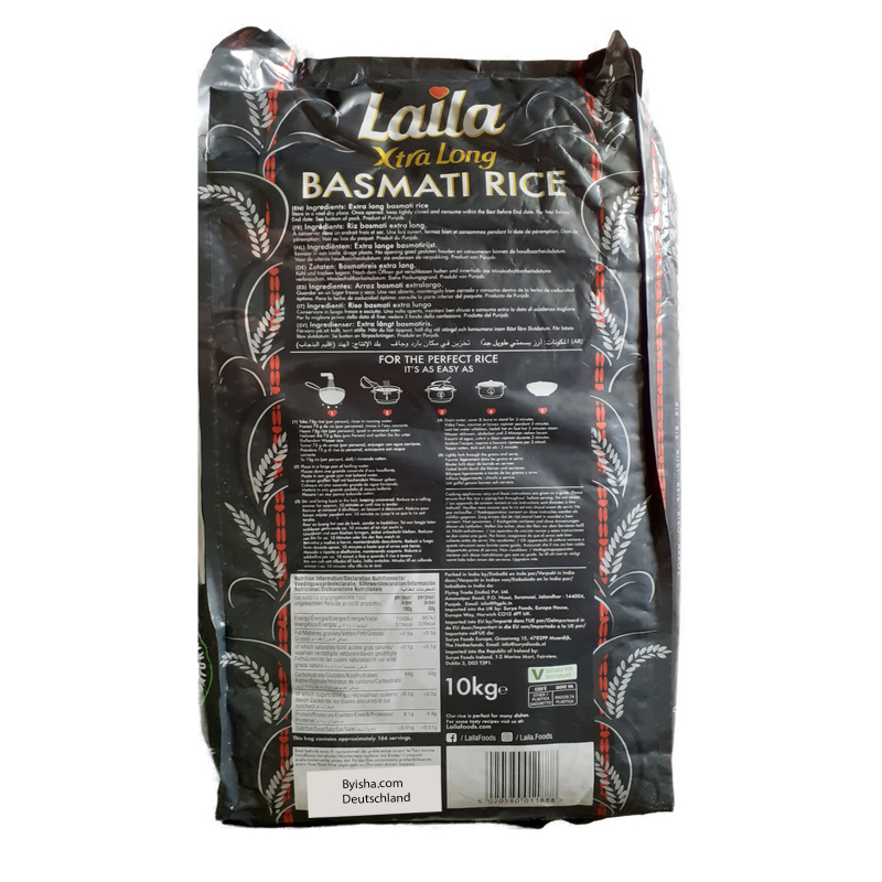 Laila Extra Long Basmati Riz 10kg Xtra Long Riz Riz pour Biryani
