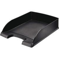 Leitz Plus Bac à Courrier A4 Noir Empilable en Plastique - Organisez Vos Documents avec Style - Org