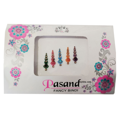 Pasand Bindis Fantaisie en Forme de Cône , Design Élégant avec Pierres , Couleurs Variées