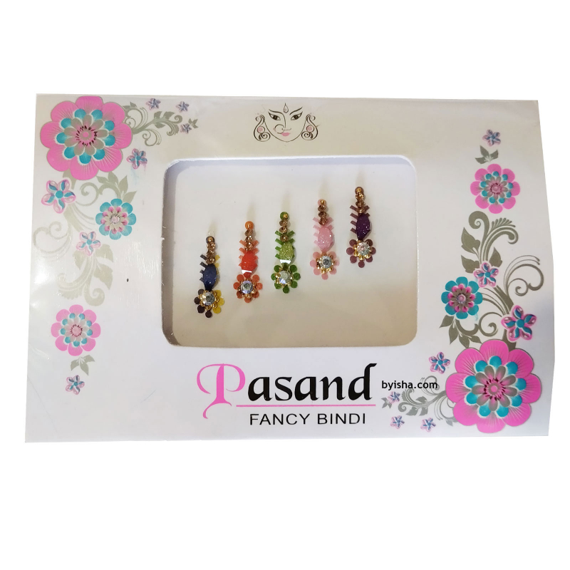 Pasand Fancy Bindis Kegelförmig Blumenmuster Verschiedene Farben