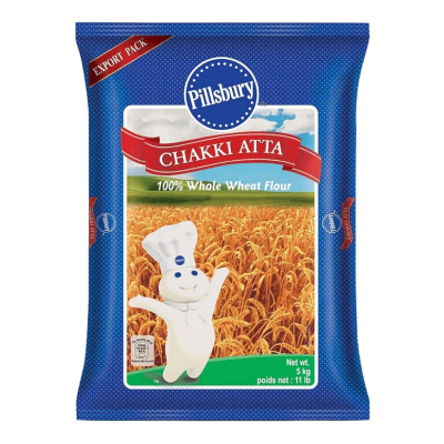 Pillsbury Chakki Atta 5Kg , Farine de blé entier , Roti moelleux , Chapati