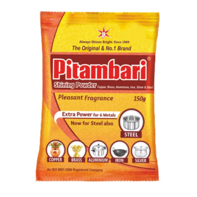 Pitambari Reinigungspulver 500g , Effektiver Reiniger für 6 Metalle , Kupfer, Messing, Aluminium, Ei