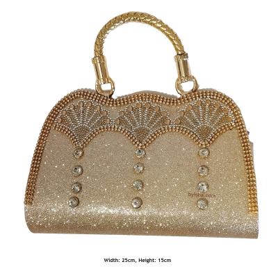 Pochette Dorée Élégante , Largeur , 25cm, Hauteur , 15cm , Style et Sophistication