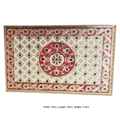 Pooja Chowki Rajvadi en Bois Meenakari avec Beau Design , Décoration Traditionnelle , Artisanat Fait