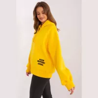 Pull Ex Moda Jaune Taille S Brodé avec le texte Good Morning Angel Coupe ample avec manches longues