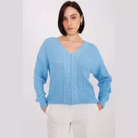 Pullover Badu in Himmelblau Größe Universal mit klassischem V-Ausschnitt-Design perfekt für sowoh