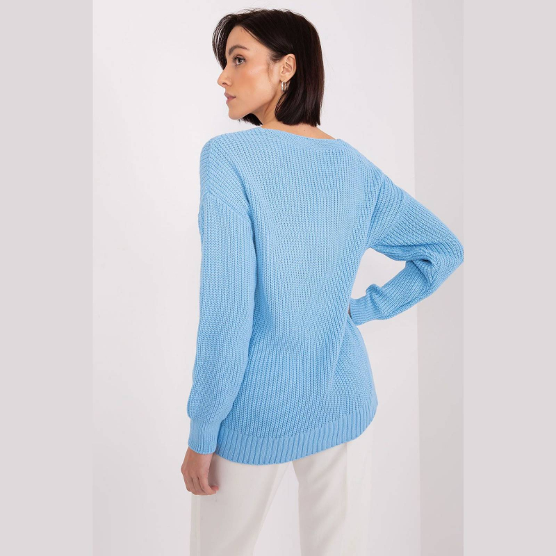 Pullover Badu in Himmelblau Größe Universal mit klassischem V-Ausschnitt-Design perfekt für sowoh