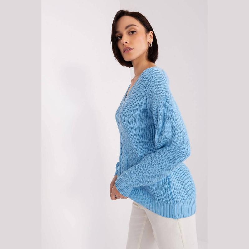 Pullover Badu in Himmelblau Größe Universal mit klassischem V-Ausschnitt-Design perfekt für sowoh