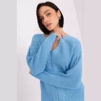 Pullover Badu in Himmelblau Größe Universal mit klassischem V-Ausschnitt-Design perfekt für sowoh