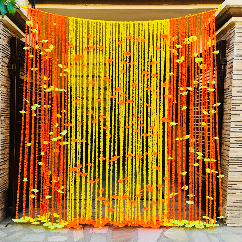 Rideau de Fleurs de Souci Vibrant pour la Décoration d Événements et de Fêtes Arrière-Plan Attr